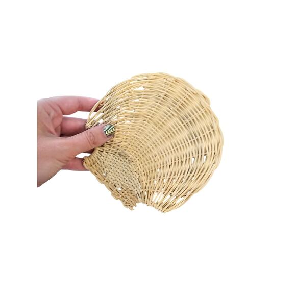 VTG Set Of 7 Wicker Rattan Baskets Wall Art Hangers Boho Farmhouse - Picture 3 of 3